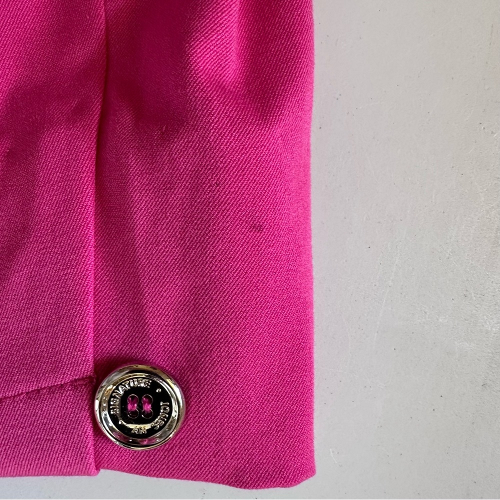 JONES NEW YORK SIGNATURE STRETCH Vibrant Pink Jacket Sz M Stand Collar - Picture 14 of 14